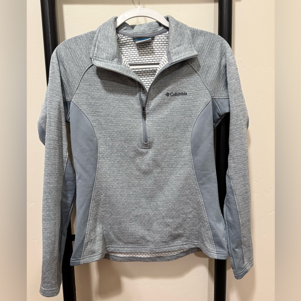 Columbia Gray-Baby Blue Quarter-Zip Pullover | XS